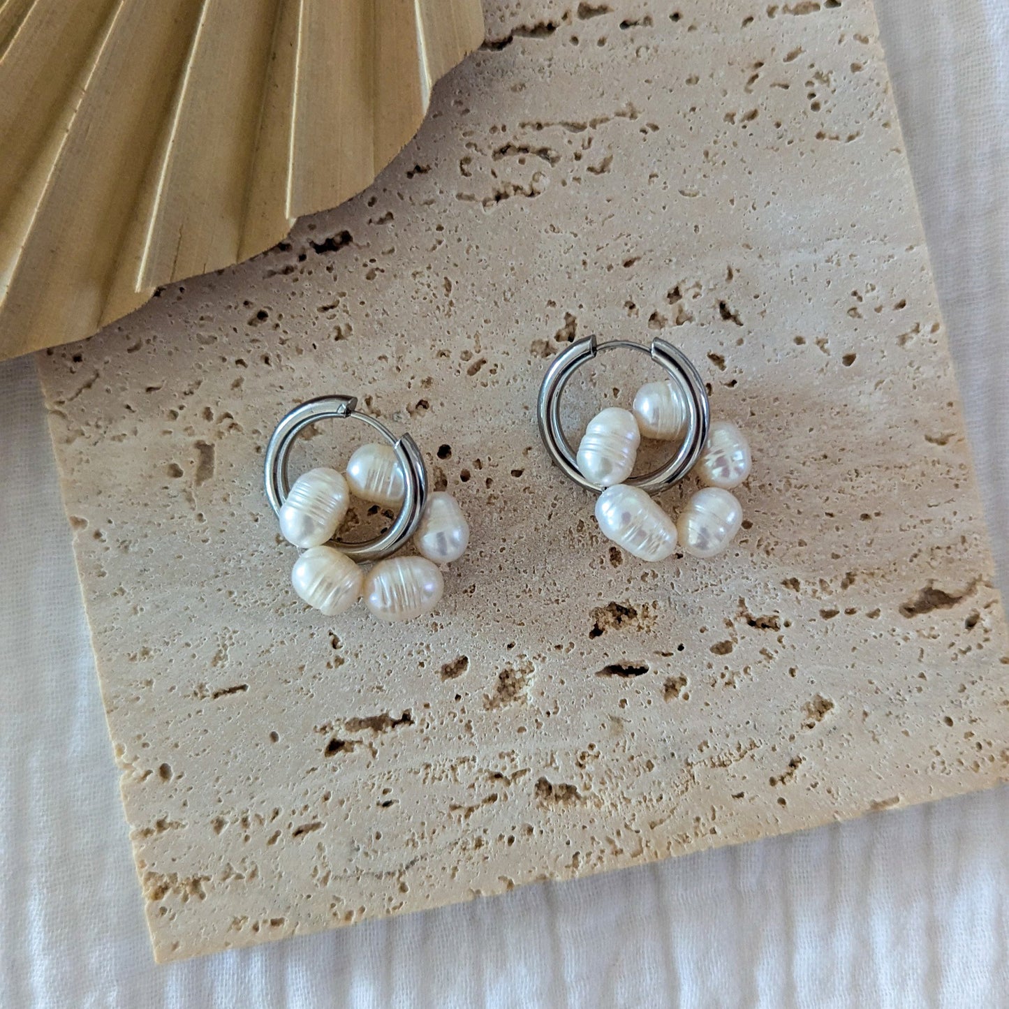 Créoles rondes 19 mm en acier inoxydable argent