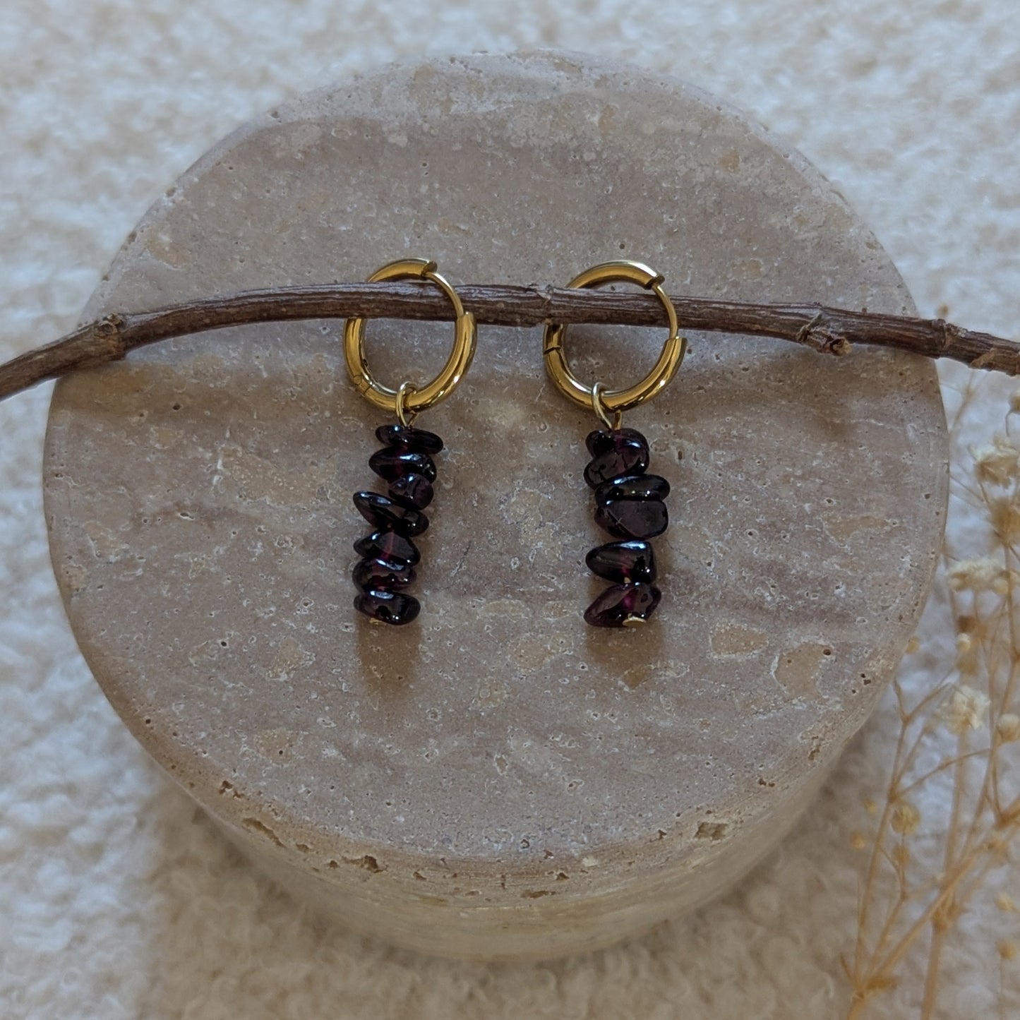 Boucles d'oreilles Oasis bordeaux