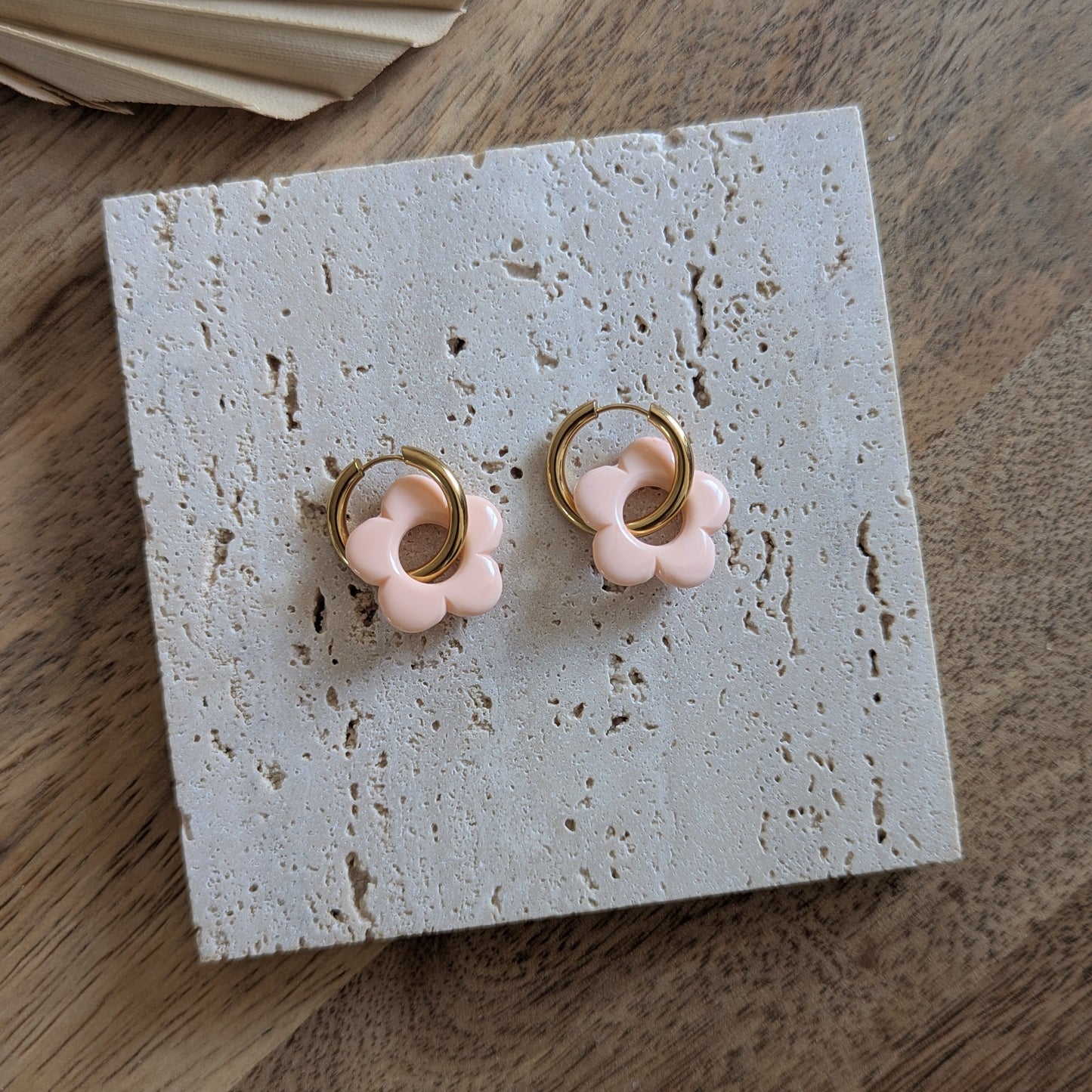 Boucles d'oreilles Blossom pêche