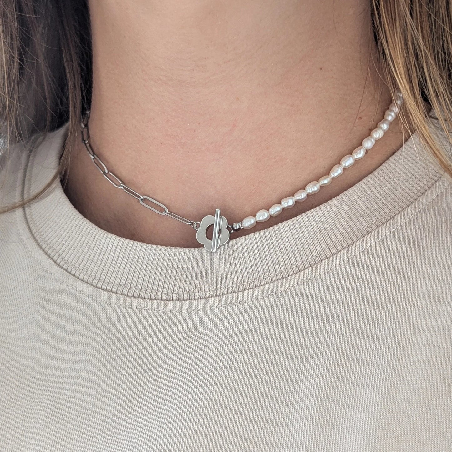 Collier interchangeable "Trouve ta moitié" - Argent